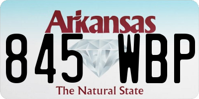 AR license plate 845WBP