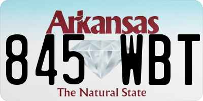 AR license plate 845WBT