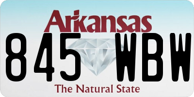 AR license plate 845WBW