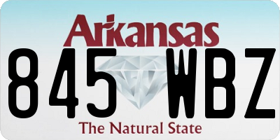 AR license plate 845WBZ