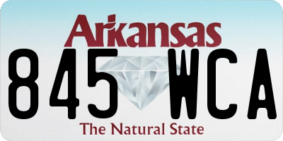 AR license plate 845WCA