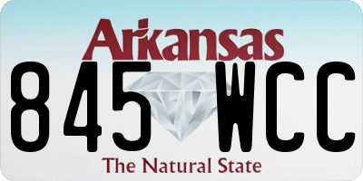 AR license plate 845WCC