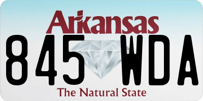 AR license plate 845WDA