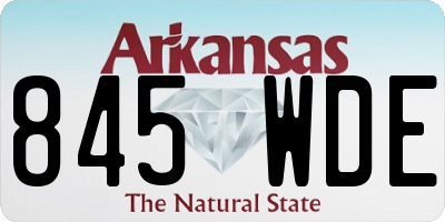 AR license plate 845WDE
