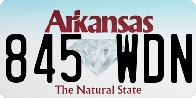 AR license plate 845WDN