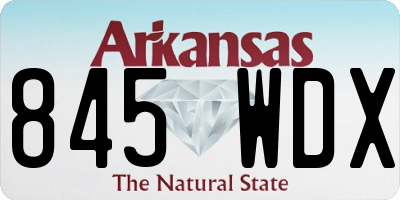 AR license plate 845WDX