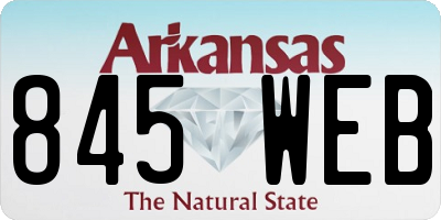 AR license plate 845WEB