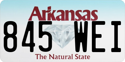 AR license plate 845WEI