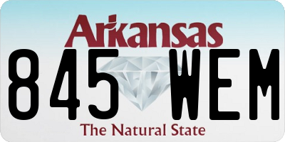 AR license plate 845WEM