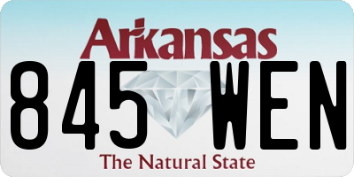 AR license plate 845WEN