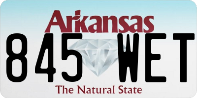 AR license plate 845WET