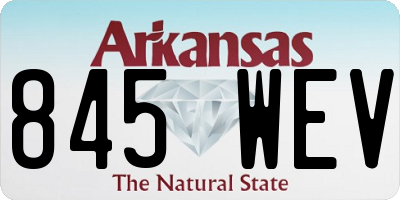 AR license plate 845WEV