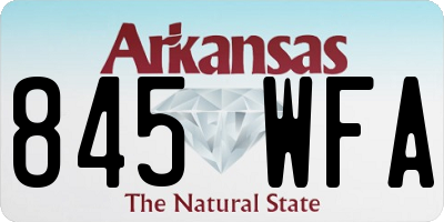 AR license plate 845WFA