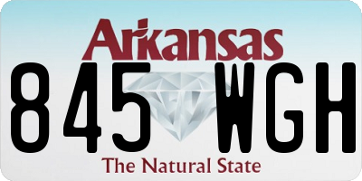 AR license plate 845WGH