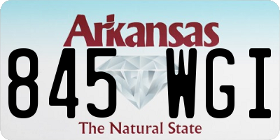 AR license plate 845WGI