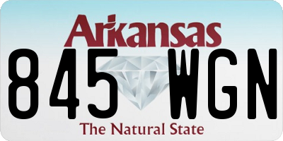 AR license plate 845WGN