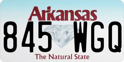 AR license plate 845WGQ