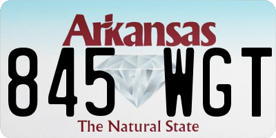 AR license plate 845WGT