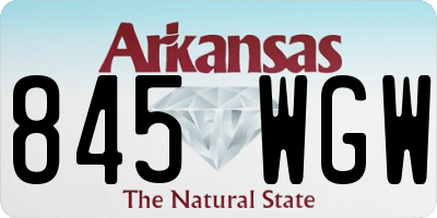 AR license plate 845WGW