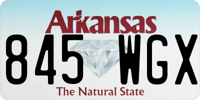 AR license plate 845WGX