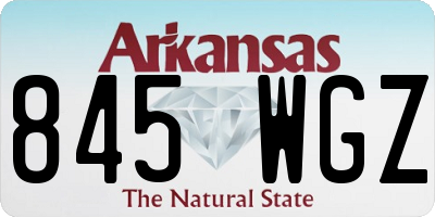 AR license plate 845WGZ