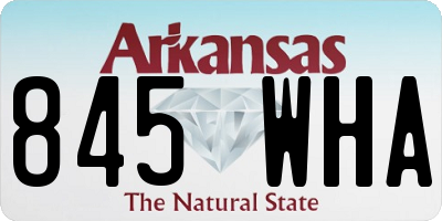AR license plate 845WHA