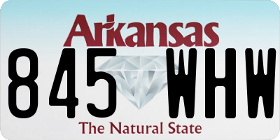 AR license plate 845WHW