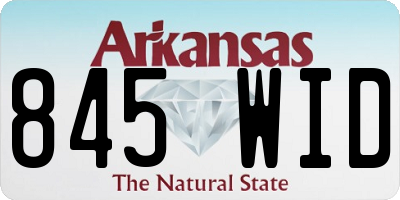 AR license plate 845WID