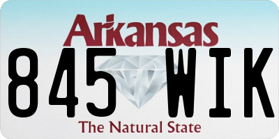 AR license plate 845WIK