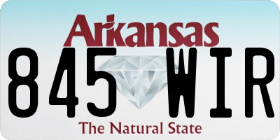 AR license plate 845WIR