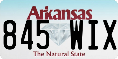 AR license plate 845WIX