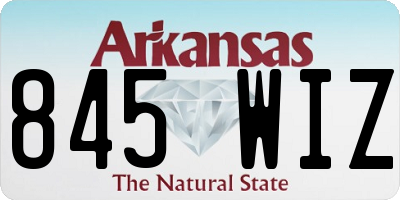 AR license plate 845WIZ
