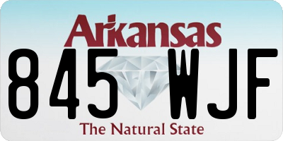 AR license plate 845WJF