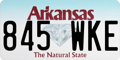 AR license plate 845WKE
