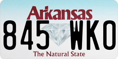AR license plate 845WKO