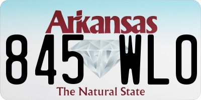 AR license plate 845WLO