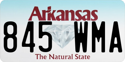 AR license plate 845WMA