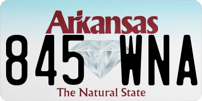 AR license plate 845WNA