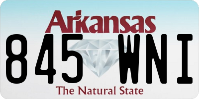 AR license plate 845WNI