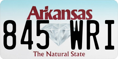 AR license plate 845WRI