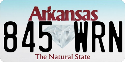 AR license plate 845WRN