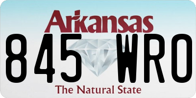 AR license plate 845WRO