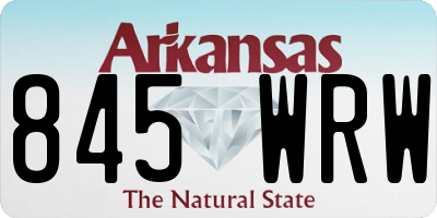 AR license plate 845WRW