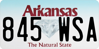 AR license plate 845WSA