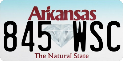 AR license plate 845WSC
