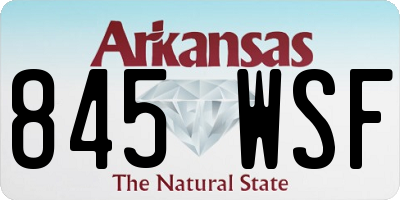 AR license plate 845WSF