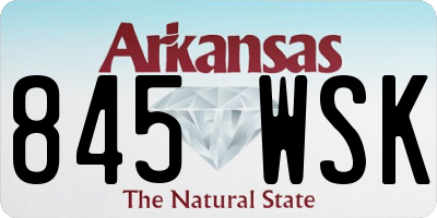 AR license plate 845WSK