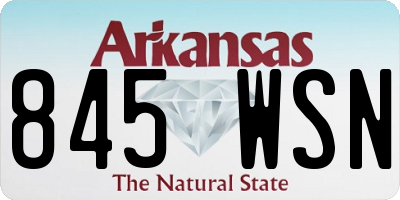 AR license plate 845WSN