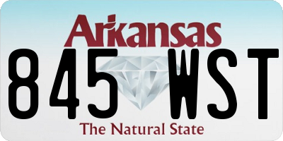 AR license plate 845WST