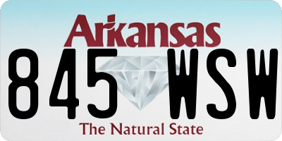 AR license plate 845WSW